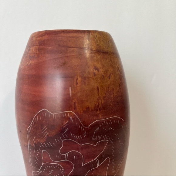 Hand Carved Soapstone Etched Giraffe Tree African Made in Kenya - Picture 5 of 15